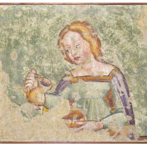 Figura femminile, inizio sec. XV, Udine, Palazzo della Porta (affresco staccato dall’atrio del Palazzo dei Patriarchi)