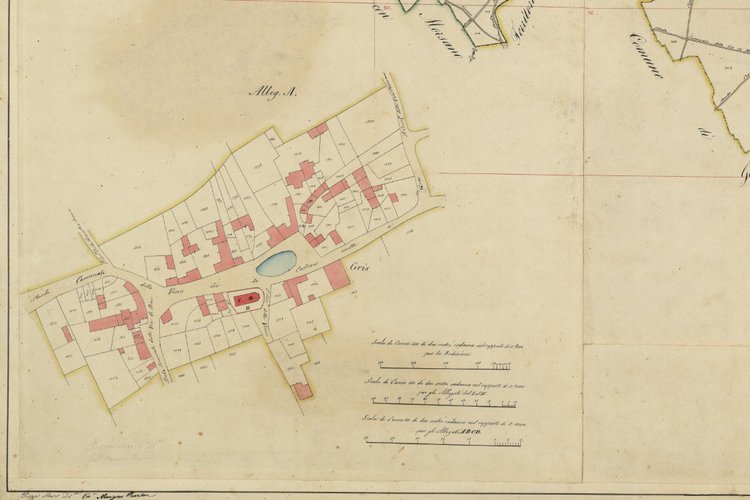 ASUd, Catasti, Censo stabile 1843, Comune censuario di Bicinicco, foglio 1 (Immagine riprodotta su concessione del Ministero della Cultura, Archivio di Stato di Udine, n. 1/2024)