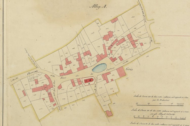 ASUd, Catasti, Censo stabile 1843, Comune censuario di Bicinicco, foglio 1 (Immagine riprodotta su concessione del Ministero della Cultura, Archivio di Stato di Udine, n. 1/2024)