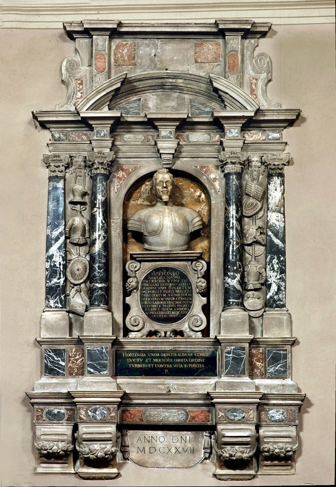 Chiesa della Beata Vergine del Carmine, Monumento funebre ad Antonio Savorgnan, Gerolamo Paleario (?)