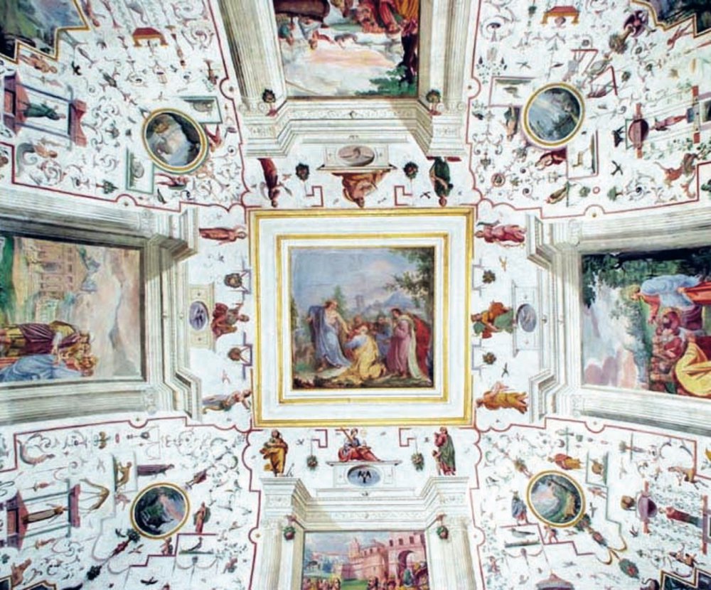 Giovanni da Udine, affreschi nella volta della Sala Azzurra, sec. XVI