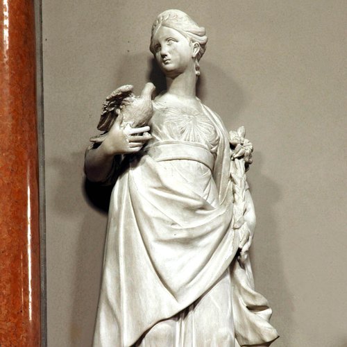 Chiesa della Beata Vergine del Carmine, statue delle quattordici Virtù, la Purezza, Giovanni e Francesco Bonazza