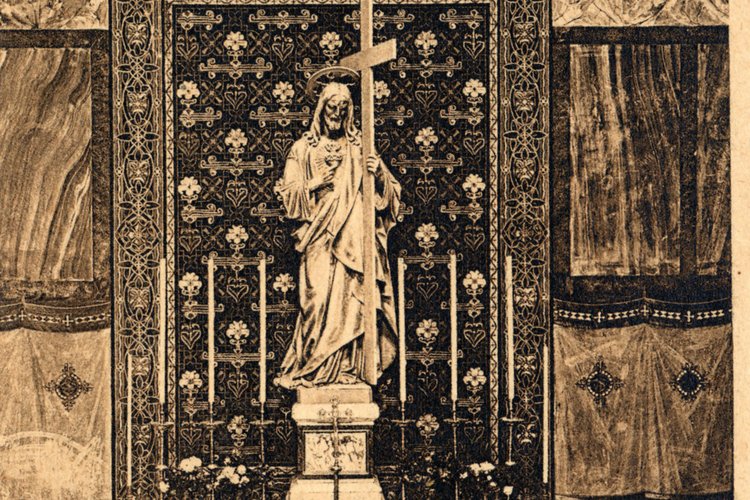 Bottega valgardenese (su disegno di Domenico Rupolo), Altare del Sacro Cuore a ricordo dei Pordenonesi morti per la Patria, 1923