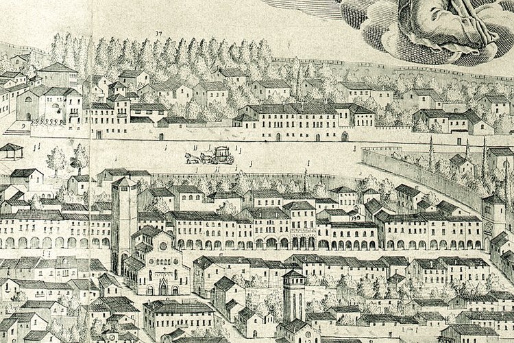 G.B. Murero, Veduta prospettica di Udine, 1740, particolare, Udine, Civici Musei