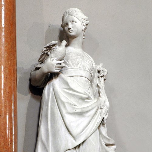 Chiesa della Beata Vergine del Carmine, statue delle quattordici Virtù, Giovanni e Francesco Bonazza