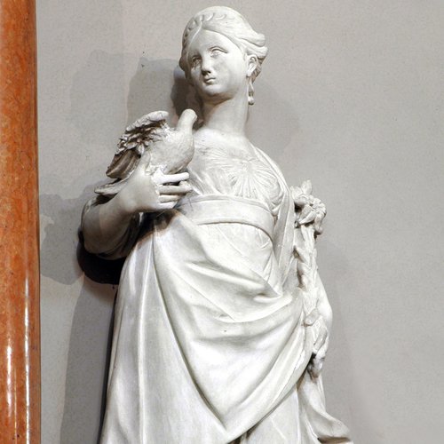 Chiesa della Beata Vergine del Carmine, statue delle quattordici Virtù, Giovanni e Francesco Bonazza