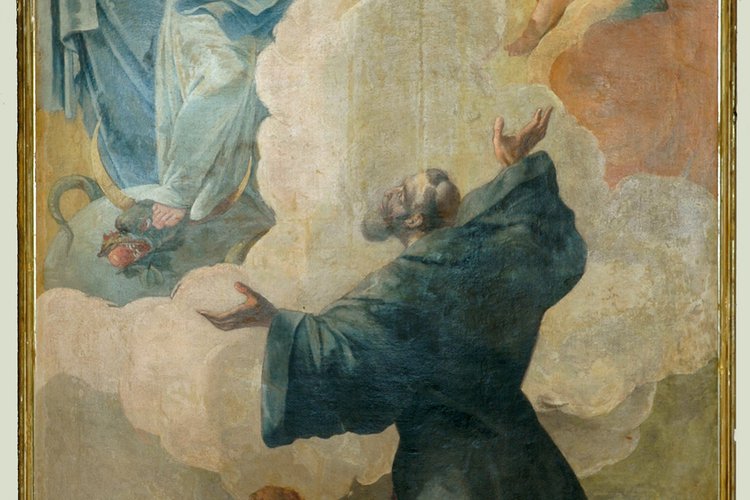 Chiesa della Beata Vergine del Carmine, la Vergine appare a San Francesco da Copertino, Francesco Grillo, sec. XVIII