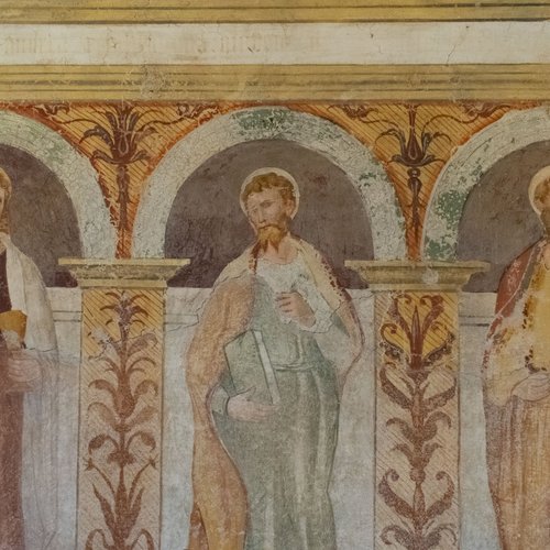 Pareti dell'abside poligonale, Apostoli, chiesa di Sant'Andrea Apostolo, Gris