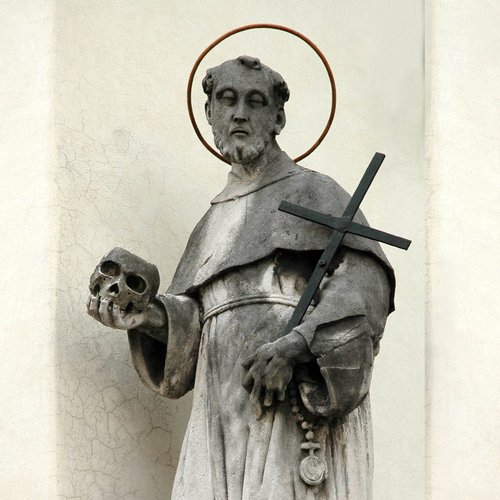 Chiesa della Beata Vergine del Carmine, esterno, statua, Giovanni e Francesco Bonazza