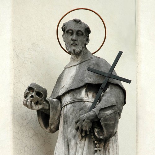 Chiesa della Beata Vergine del Carmine, esterno, statua, Giovanni e Francesco Bonazza