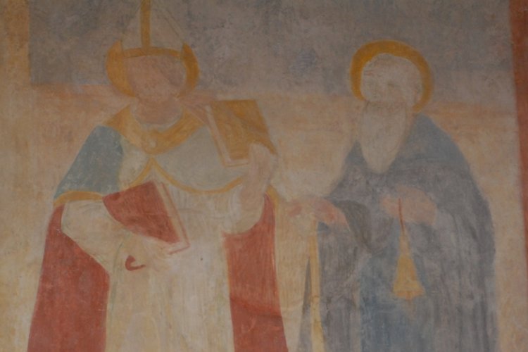 Chiesa di San Martino, abside, affresco con Sant'Eleuterio e Sant'Antonio Abate, Terzo d’Aquileia