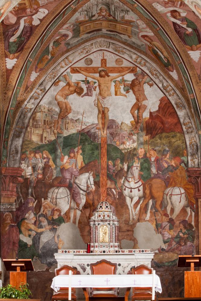 Chiesa di San Leonardo, Gianfrancesco da Tolmezzo, Crocifissione, 1496, Provesano