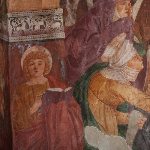 Chiesa di San Leonardo, Gianfrancesco da Tolmezzo, Crocifissione, particolare, 1496, Provesano
