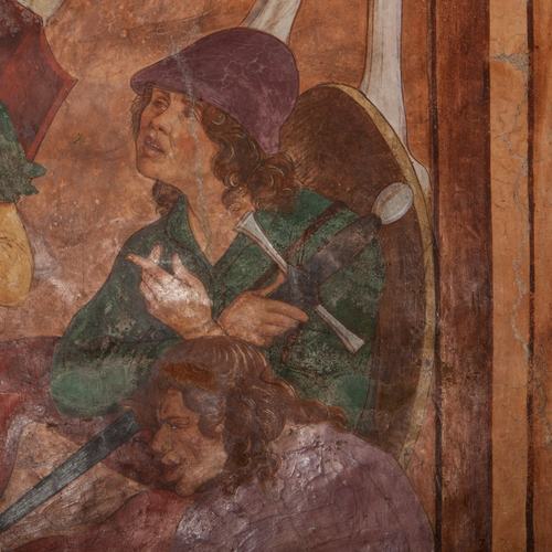 Chiesa di San Leonardo, Gianfrancesco da Tolmezzo, Crocifissione, particolare, 1496, Provesano