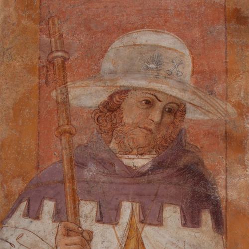 Chiesa di San Leonardo, Gianfrancesco da Tolmezzo, base delsottarco, San Rocco, 1496, Provesano