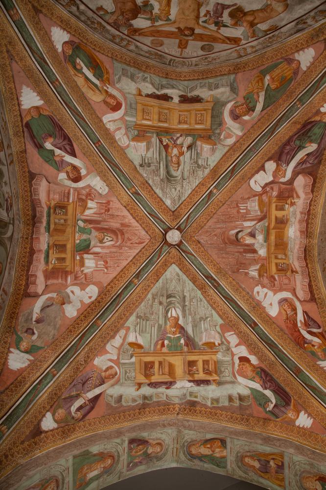 Chiesa di San Leonardo, Gianfrancesco da Tolmezzo, affreschi della volta dell'abside, 1496, Provesano