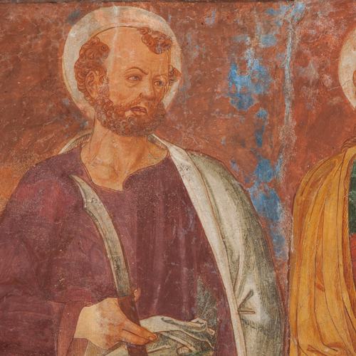 Chiesa di San Leonardo, Gianfrancesco da Tolmezzo, parete sinistra dell'abside, Apostoli, particolare, 1496, Provesano