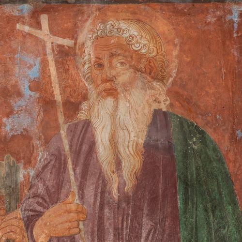 Chiesa di San Leonardo, Gianfrancesco da Tolmezzo, parete sinistra dell'abside, Apostoli, particolare, 1496, Provesano