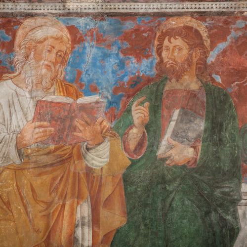 Chiesa di San Leonardo, Gianfrancesco da Tolmezzo, parete sinistra dell'abside, Apostoli, particolare, 1496, Provesano