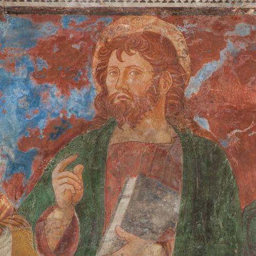 Chiesa di San Leonardo, Gianfrancesco da Tolmezzo, parete sinistra dell'abside, Apostoli, particolare, 1496, Provesano