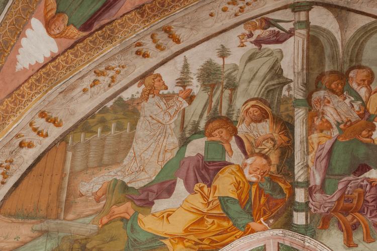 Chiesa di San Leonardo, Gianfrancesco da Tolmezzo, parete destra dell'abside, Orazione nell'orto, 1496, Provesano