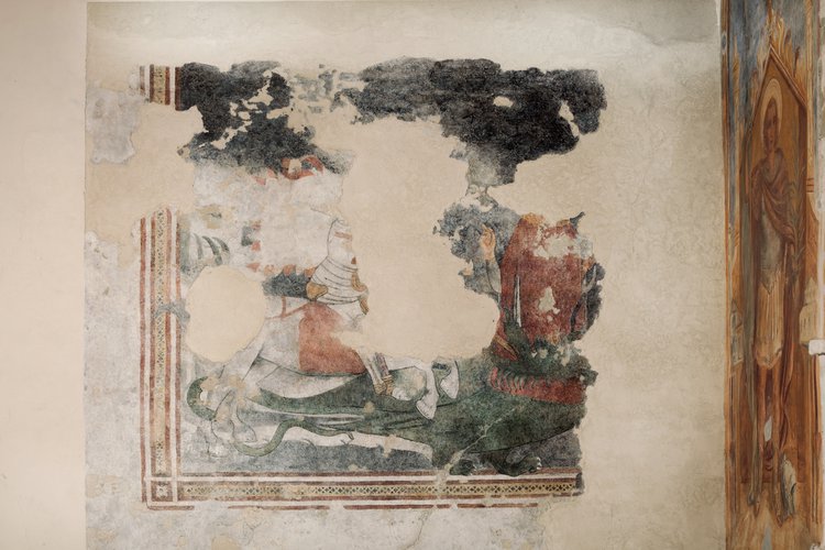 Pittore friulano (?), San Giorgio libera la principessa, inizi del sec. XV