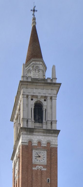 Campanile nuovo, 1909-1921, chiesa parrocchiale di San Pietro Apostolo, Azzano Decimo
