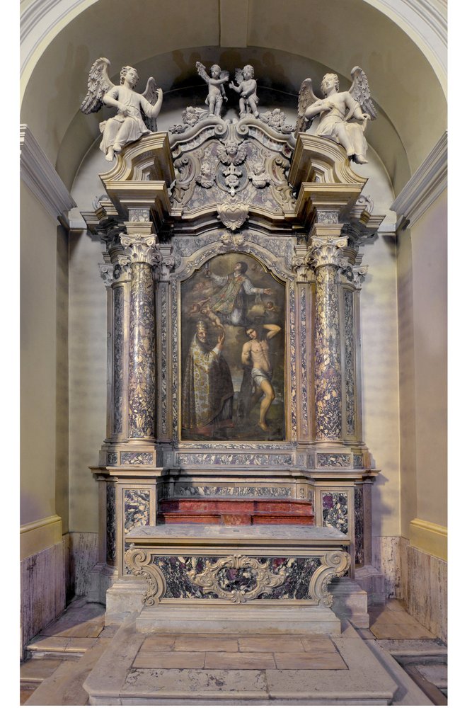 Giuseppe e Giovanni Mattiussi, Altare di San Valentino, XVIII sec, chiesa parrocchiale di San Pietro Apostolo, Azzano Decimo