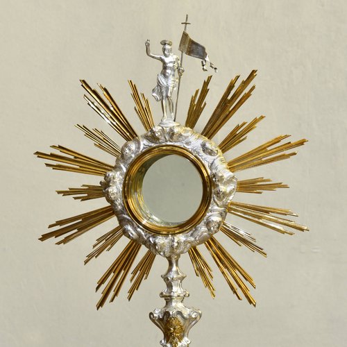 Argentiere veneziano, Ostensorio, sec. XVIII, chiesa parrocchiale di San Pietro Apostolo, Azzano Decimo