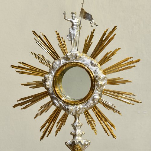 Argentiere veneziano, Ostensorio, sec. XVIII, chiesa parrocchiale di San Pietro Apostolo, Azzano Decimo