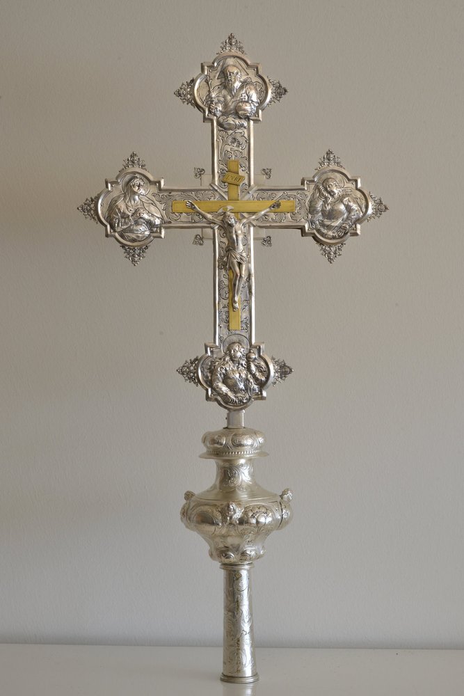 Argentiere veneziano, Croce astile, sec XVII-XVIII, chiesa parrocchiale di San Pietro Apostolo, Azzano Decimo