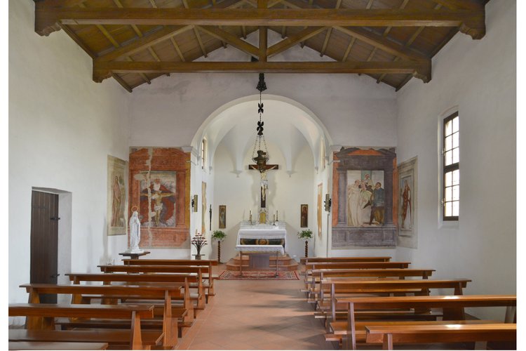 Oratorio della Santa Croce, vista dell'interno, Azzano Decimo