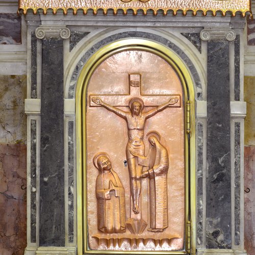 Ciborio, particolare, Altare Maggiore,  1748-1750, chiesa parrocchiale di San Pietro Apostolo, Azzano Decimo