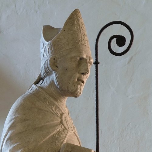 Duomo di Spilimbergo, statue dei padri della Chiesa, Sant'Ambrogio, Giovanni Pilacorte (?), 1495