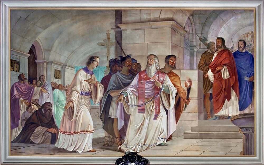 Chiesa di San Lorenzo martire di Talmassons, Rocco Pittaco, Cattura di papa Sisto II, 1850