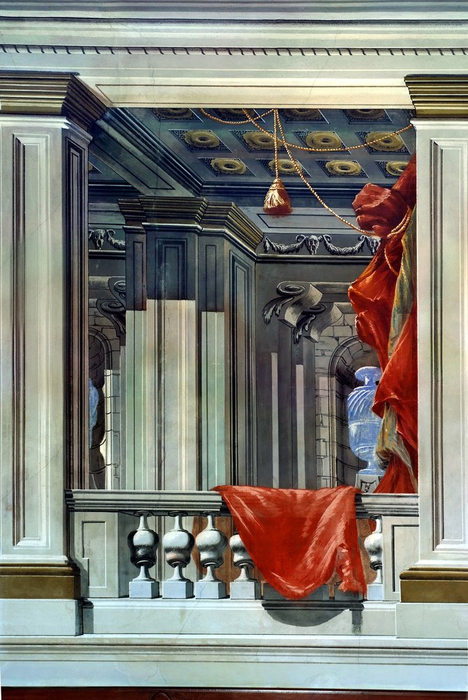 Giuseppe Mattioni, Affreschi con prospettive nella terza sacrestia, fine sec. XVIII, particolare