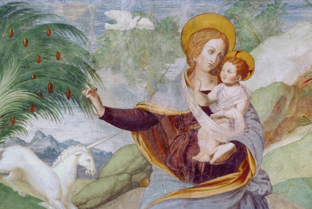 Duomo di Spilimbergo, navata meridionale, fuga in Egitto, attribuito a Girolamo Stefanelli, XVI sec.