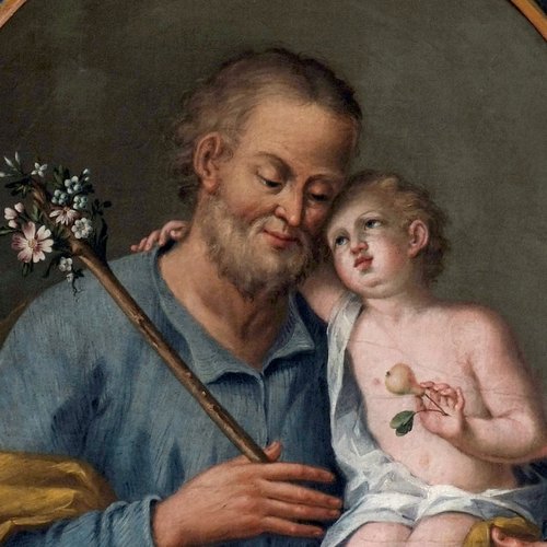 San Giuseppe col Bambino, ovale nella sacrestia