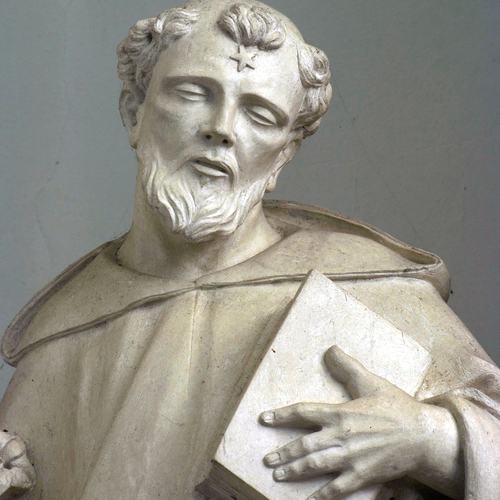 Chiesa parrocchiale di Variano, Simone Periotti, San Domenico, particolare, Altare della Beata Vergine del Rosario, 1745