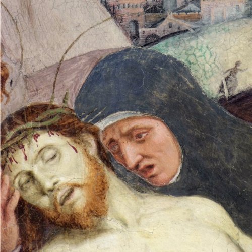 Pomponio Amalteo (1505-1588), Deposizione della croce, metà sec. XVI, particolare