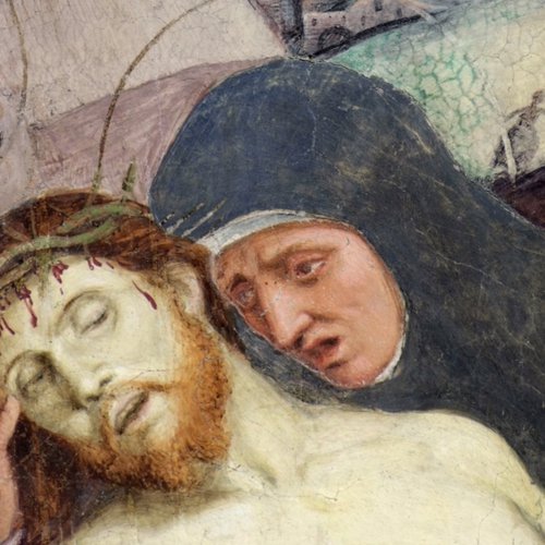 Pomponio Amalteo (1505-1588), Deposizione della croce, metà sec. XVI, particolare