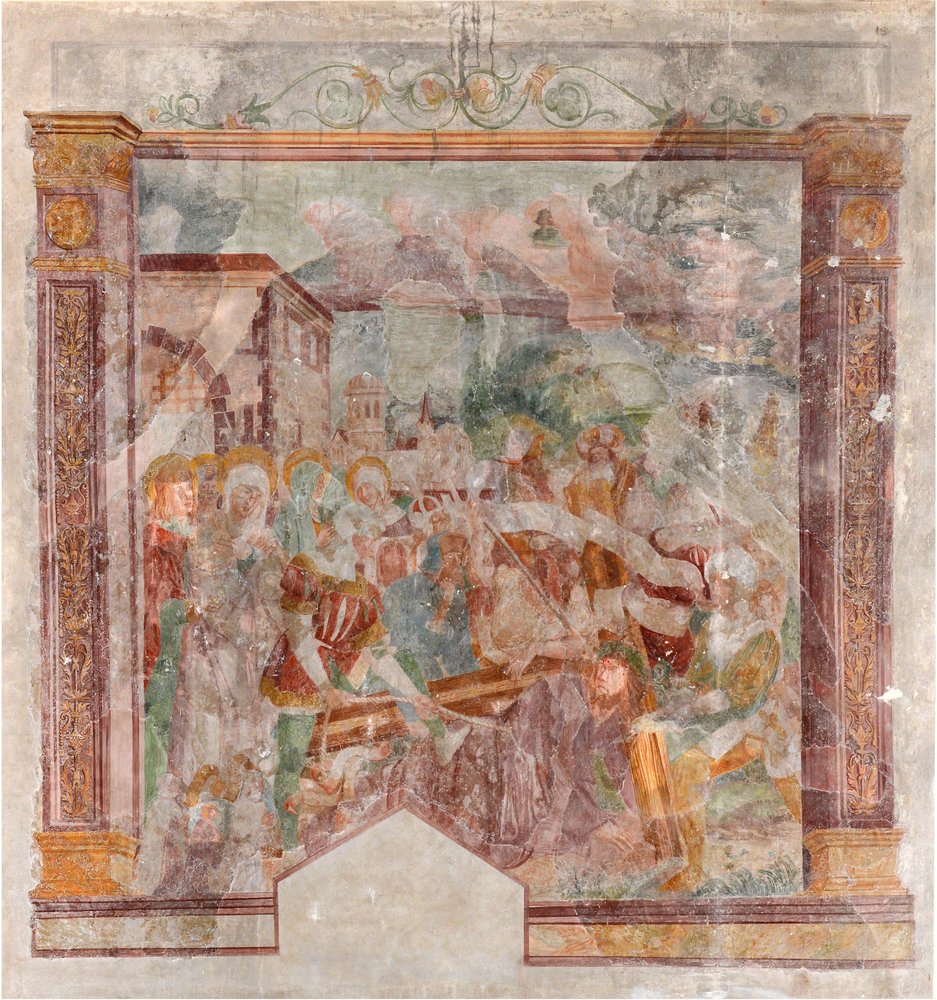 Gli affreschi già nella facciata dell’edificio quattrocentesco