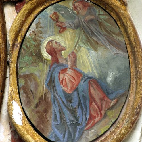 Chiesa parrocchiale di Variano, Luigi Filipponi, Orazione nell'orto, medaglione, Altare della Beata Vergine del Rosario, 1745