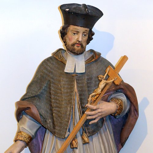 Altare di San Franceso Saverio, statua di San Giovanni Nepomuceno