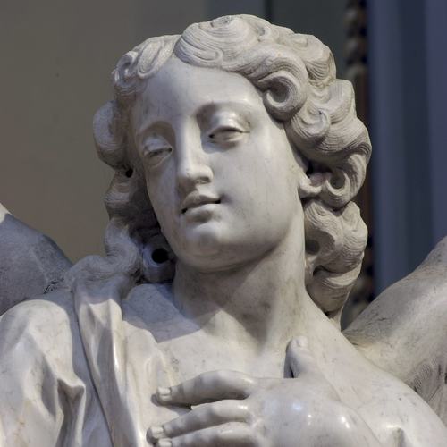 Chiesa di San Lorenzo martire di Talmassons, Orazio Bonetti, Angelo adorante, particolare, 1741