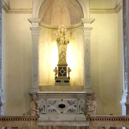 Duomo di Spilimbergo, altare di Pilacorte con la statua della Madonna, 1503 (?)