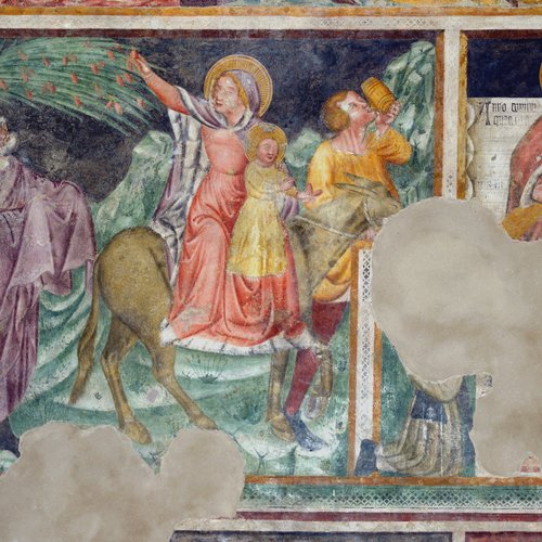 Affreschi della parete laterale sinistra, Fuga in Egitto, Chiesa di Sant'Antonio Abate, San Daniele del Friuli