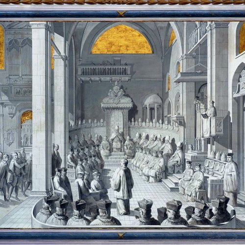 Pietro Antonio Novelli, affresco raffigurante il Sinodo provinciale del 1596 tenuto nella Cattedrale, 1790