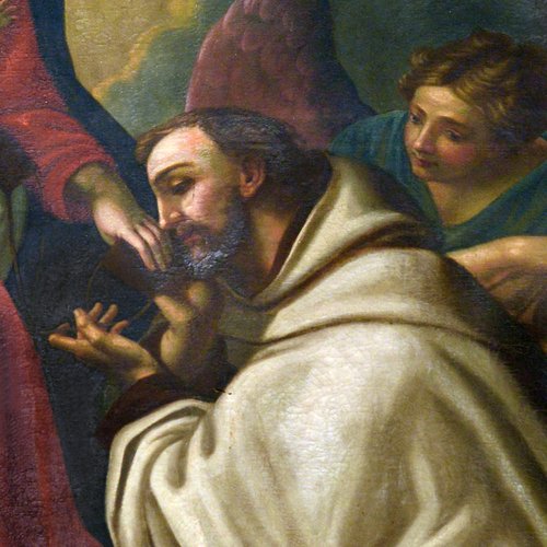 L’altare di San Domenico Guzmán, pala con l’Apparizione della Madonna a san Domenico Guzmán