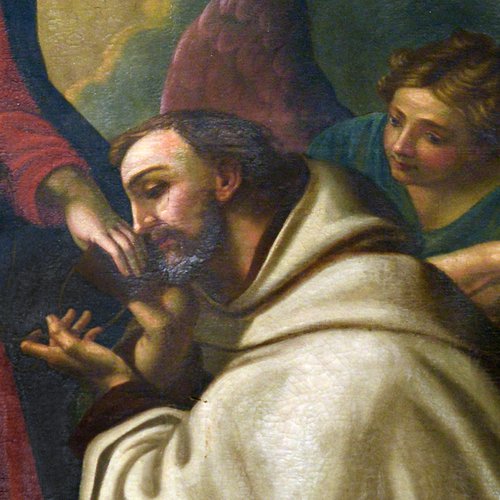 L’altare di San Domenico Guzmán, pala con l’Apparizione della Madonna a san Domenico Guzmán